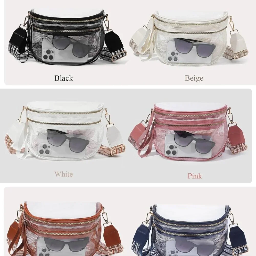 Clear Crossbody Bag Women Waterproof PVC Stadium Approved Large Capacity - Picture 6 of 6